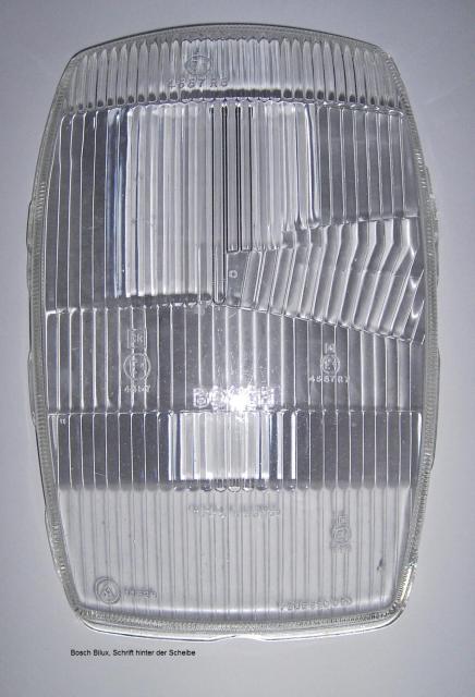Bosch Bilux Schrift hinter Scheibe