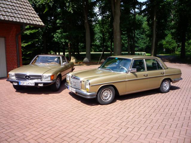 Der 230.4 mit dem 350SL. Beide Ton in Ton.